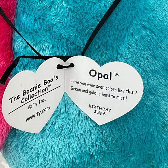 Ty Beanie Boo Opal Owl Plush Stuffed Animal 17" Birthday July 6 - Picture 6 of 7